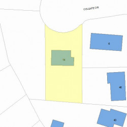 14 Colgate Cir, Newton, MA 02462 plot plan