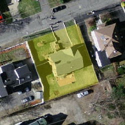 130 Carlisle St, Newton, MA 02459 aerial view