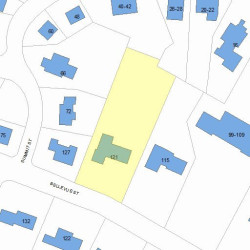 121 Bellevue St, Newton, MA 02458 plot plan