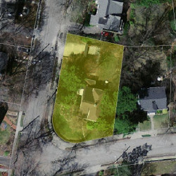 39 Pine Crest Rd, Newton, MA 02459 aerial view