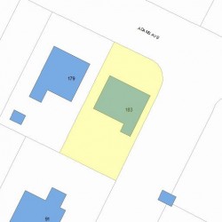 183 Adams Ave, Newton, MA 02465 plot plan