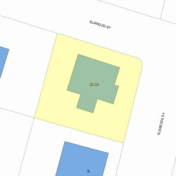 22 Elmwood St, Newton, MA 02458 plot plan