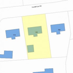 108 Thurston Rd, Newton, MA 02464 plot plan