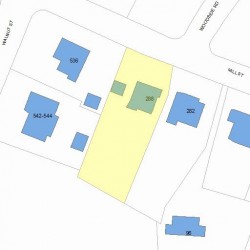 288 Mill St, Newton, MA 02459 plot plan