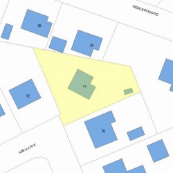 74 Adella Ave, Newton, MA 02465 plot plan