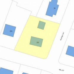 205 Mill St, Newton, MA 02460 plot plan