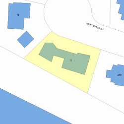 11 Norumbega Ct, Newton, MA 02466 plot plan