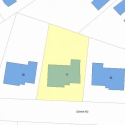 34 Donna Rd, Newton, MA 02459 plot plan