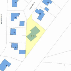 56 Chandler Pl, Newton, MA 02464 plot plan