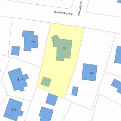 136 Hunnewell Ave, Newton, MA 02458 plot plan