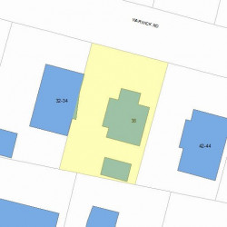 38 Warwick Rd, Newton, MA 02465 plot plan