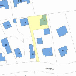 38 Beecher Pl, Newton, MA 02459 plot plan