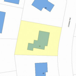 11 Leonard Ave, Newton, MA 02465 plot plan