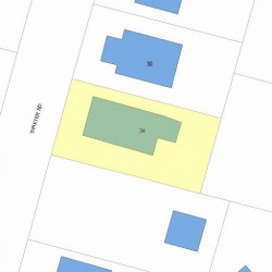 34 Thaxter Rd, Newton, MA 02460 plot plan