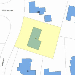 342 Dudley Rd, Newton, MA 02459 plot plan