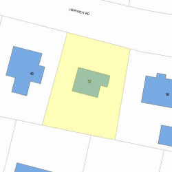 52 Warwick Rd, Newton, MA 02465 plot plan