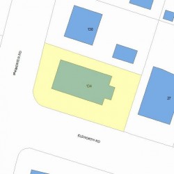 134 Parmenter Rd, Newton, MA 02465 plot plan