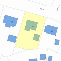 206 Mill St, Newton, MA 02459 plot plan