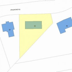 65 Cragmore Rd, Newton, MA 02464 plot plan