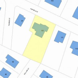 105 Adams Ave, Newton, MA 02465 plot plan