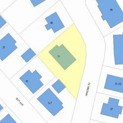 34 Harding St, Newton, MA 02465 plot plan
