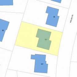 101 Adeline Rd, Newton, MA 02459 plot plan