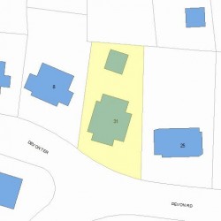 31 Devon Rd, Newton, MA 02459 plot plan