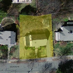 22 Stafford Rd, Newton, MA 02459 aerial view