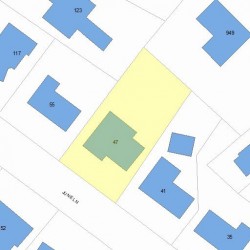 47 June Ln, Newton, MA 02459 plot plan