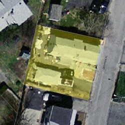 27 Cottage Pl, Newton, MA 02465 aerial view