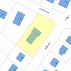 7 Arapahoe Rd, Newton, MA 02465 plot plan