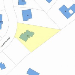 313 Country Club Rd, Newton, MA 02459 plot plan