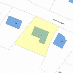 74 Newtonville Ave, Newton, MA 02458 plot plan