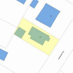 74 Elmhurst Rd, Newton, MA 02458 plot plan