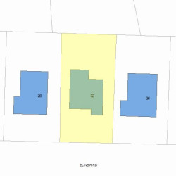 32 Elinor Rd, Newton, MA 02461 plot plan