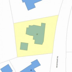 27 Bishopsgate Rd, Newton, MA 02459 plot plan