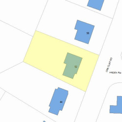 52 Oak Cliff Rd, Newton, MA 02460 plot plan