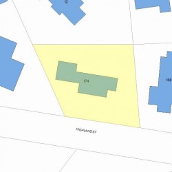 174 Highland St, Newton, MA 02465 plot plan