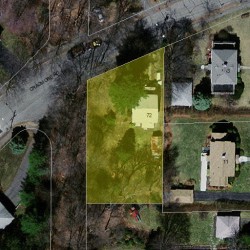 72 Canterbury Rd, Newton, MA 02461 aerial view