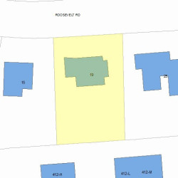 19 Roosevelt Rd, Newton, MA 02459 plot plan