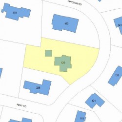 126 Windsor Rd, Newton, MA 02468 plot plan