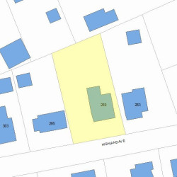 289 Highland Ave, Newton, MA 02465 plot plan