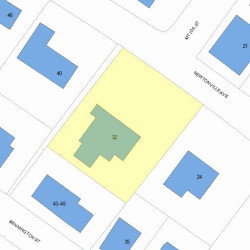 32 Newtonville Ave, Newton, MA 02458 plot plan