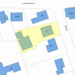 5 Oak Ave, Newton, MA 02465 plot plan