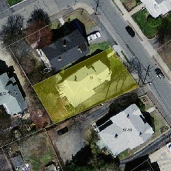 51 Parsons St, Newton, MA 02465 aerial view