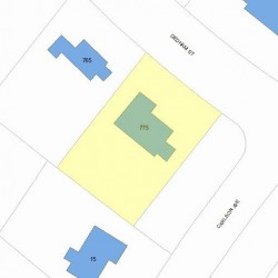 775 Dedham St, Newton, MA 02459 plot plan