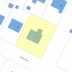 91 Cleveland St, Newton, MA 02465 plot plan