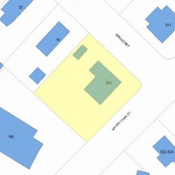 523 Watertown St, Newton, MA 02460 plot plan