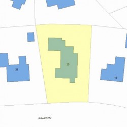 25 Avalon Rd, Newton, MA 02468 plot plan