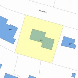 201 Adams Ave, Newton, MA 02465 plot plan